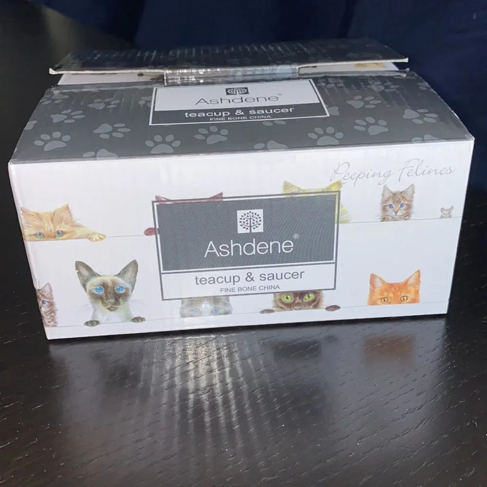 Cat lovers👆Ashdene Peeping Felines cup & saucer - Picture 7 of 9